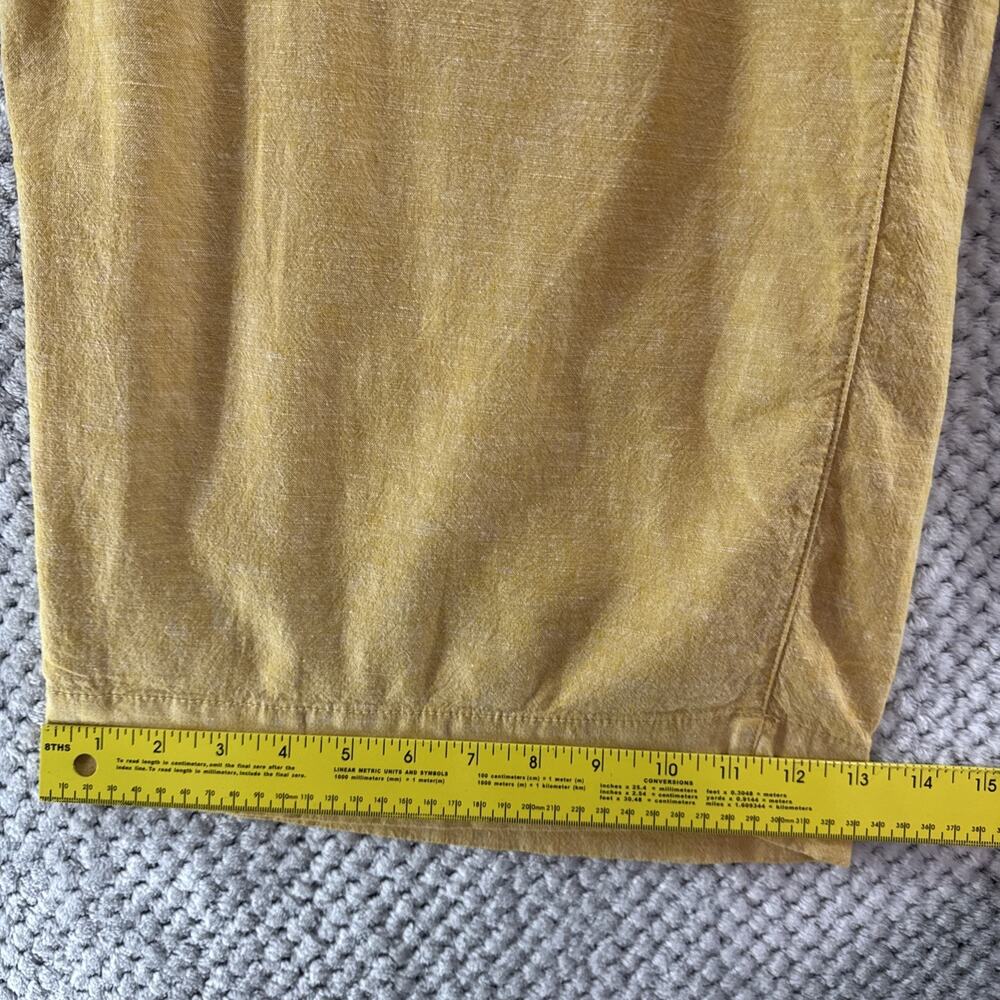 Lane Bryant Wide Leg Crop Pants Women 16 Yellow Mustard Linen Collection MidRise - Picture 11 of 15